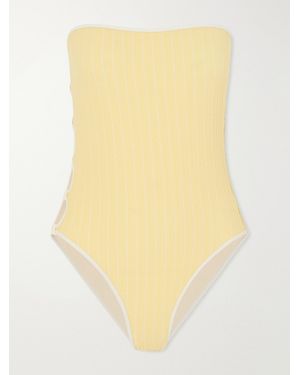 Eres Golden Cut-Out Jacquard Swimsuit - Yellow