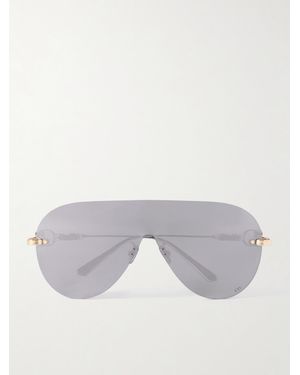Dior Cd Chain M2U Rimless Aviator-Style-Tone Sunglasses - Grau