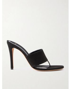 Jude Snug Suede Thong Sandals - Black