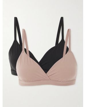 Skims Fits Everybody Crossover Bralette – Onyx, Sienna – Set Aus Fünf Soft-Bhs - Natur