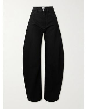 Alaïa High-Rise Barrel-Leg Jeans - Black