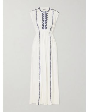 Isabel Marant Liviane Embroidered Cotton Maxi Dress - White