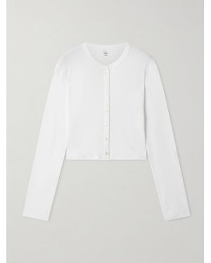Leset Nando Ribbed Cotton-Jersey Cardigan - White