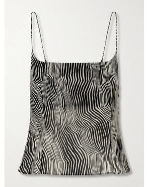 St. Agni Savannah Zebra-Print Silk-Blend Cami - Brown