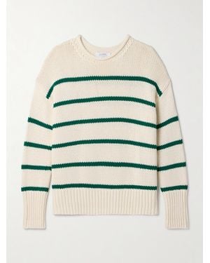 La Ligne Marina Striped Cotton Jumper - Natural
