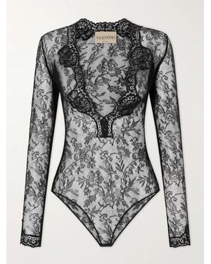 Valentino Garavani Stretch-Lace Bodysuit - Black