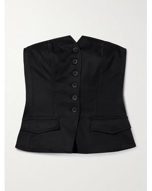 Ulla Johnson Noemie Lyocell-Blend Twill Bustier Top - Black