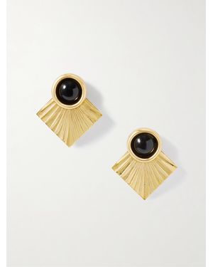Jennifer Behr Noreen-Tone Onyx Earrings - Metallic