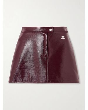 Courreges Reedition Minirock Aus Einer Beschichteten Baumwollmischung Mit Applikation - Lila