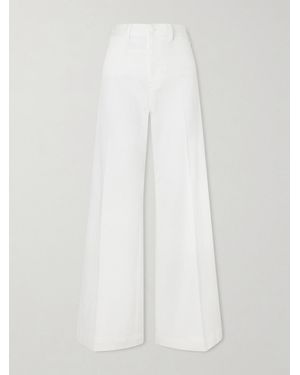 Polo Ralph Lauren Stretch-Cotton Twill Wide-Leg Trousers - White