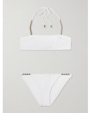 Gucci Sparkling Chain-Trimmed Bikini - White