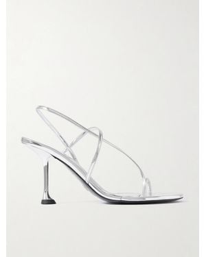 Proenza Schouler Tee Mirrored-Leather Slingback Sandals - White
