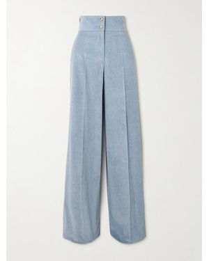 Altuzarra Rudy Cotton-Twill Wide-Leg Trousers - Blue