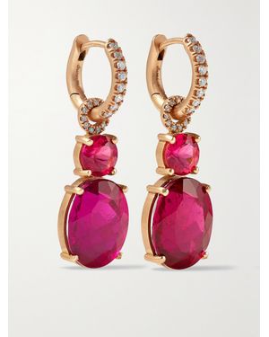 Irene Neuwirth Gemmy Gem 18-Karat Rose, Rubellite And Diamond Earrings - Pink