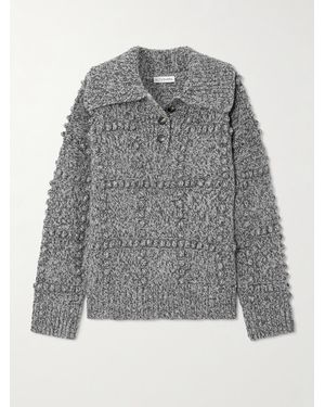 Altuzarra Mitch Textured Merino Wool Polo Jumper - Grey