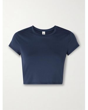 Alo Yoga Finesse Cropped Alosoft Jersey Top - Blue