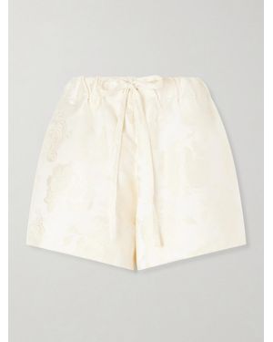 Simone Rocha Floral-Jacquard Satin Shorts - Natural