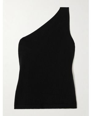 Rohe One-Shoulder Draped Cutout Merino Wool-Blend Top - Black