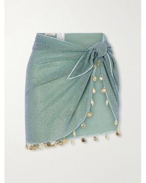 Oséree Lumière Embellished Lurex Pareo - Blue