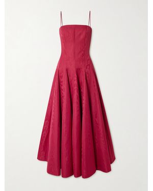 Emilia Wickstead Gracia Pleated Recycled-Moire Gown - Red