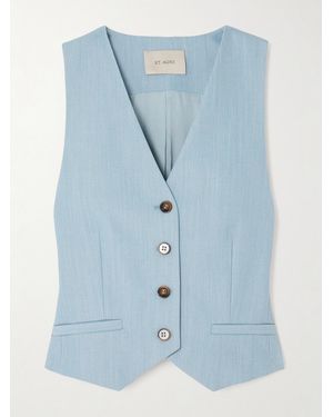 St. Agni Carter Recycled-twill Vest - Blue