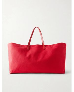 Kallmeyer Cottage Leather-Trimmed Canvas Tote - Red
