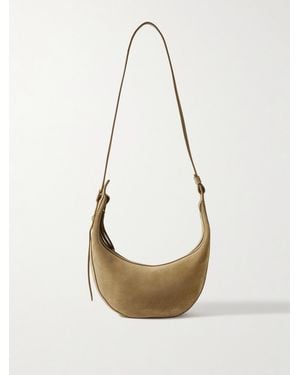 KHAITE Sac Porté Épaule En Daim Augustina Small - Blanc