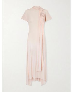 Magda Butrym Scarf-Detailed Open-Back Asymmetric Jersey Dress - Pink