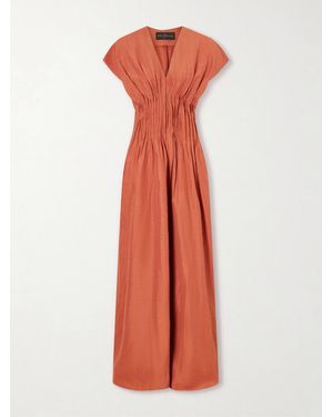 Cortana Elena Gathered Woven Maxi Dress - Orange