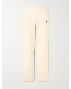 Sporty & Rich Embroidered Cashmere And Wool-Blend Track Trousers - Natural