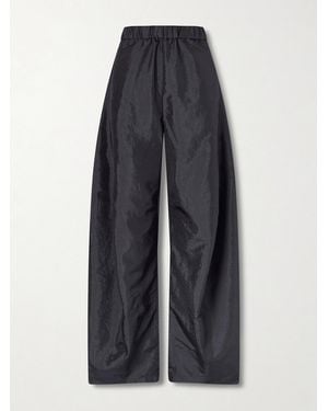 Tibi Winslow Crinkled-Shell Barrel-Leg Trousers - Blue