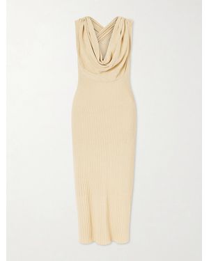 Kallmeyer Ribbed-Knit Cotton-Blend Midi Dress - White