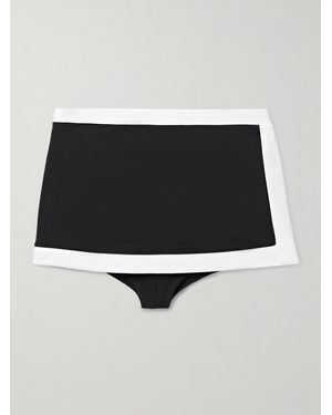 STAUD Nell Layered Two-Tone Bikini Briefs - Noir