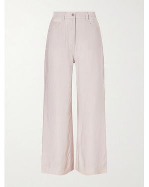 Acne Studios Poltana Checked Cupro Wide-Leg Pants - Pink