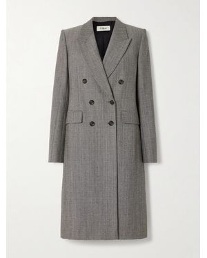Chloé Doppelreihiger Mantel Aus Tweed Aus Einer Wollmischung - Grau