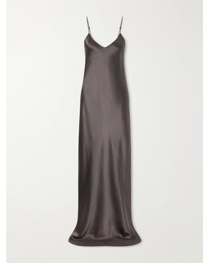 Nili Lotan Cami Silk-Charmeuse Gown - Gray