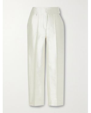Christopher John Rogers Hose Mit Geradem Bein Aus Satin Aus Einer Baumwoll-Seidenmischung - Weiß