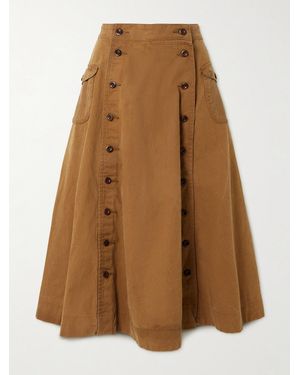 RRL Cailtyn Cotton-Canvas Midi Skirt - Brown