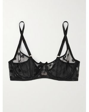 Agent Provocateur Camsen Bügel-Bh Aus Besticktem Tüll Mit Polka-Dots - Schwarz