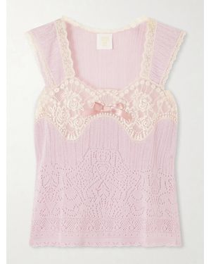 Anna Sui Lingerie Knitted Top - Pink