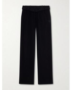 Isabel Marant Guylene Lace-Trimmed Silk-Crepe Straight-Leg Pants - Black
