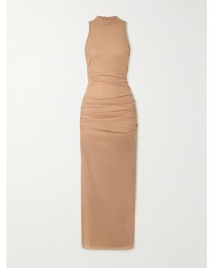 SIR. Ruby Midikleid Aus Crêpe Mit Raffungen Und Rückenausschnitt - Weiß