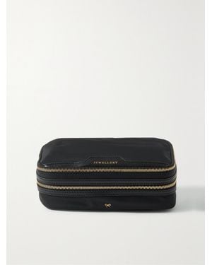 Anya Hindmarch Textured Leather-Trimmed Econyl Jewellery Case - Black