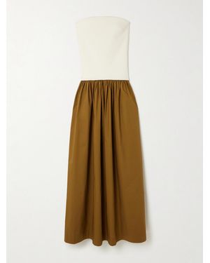 Esse Studios Duo Strapless Stretch-Knit And Cotton-Poplin Maxi Dress - Natural