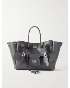 Balenciaga Bel Air Kleine Tote Aus Leder - Grau