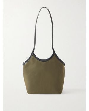 Valesque Cami Small Leather-Trimmed Shell Bag - Natural