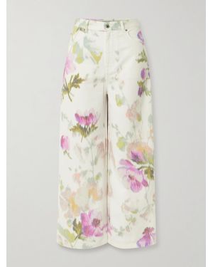 Loewe Hoch Sitzende Jeans Mit Geradem Bein Und Blumenprint - Weiß