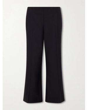 KHAITE Walter Wool Mid-Rise Flared Leg Pants - Blue