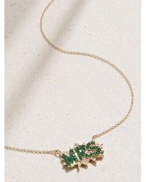 Diane Kordas Mrs. Kette Aus 18 Karat Mit Smaragden Und Diamanten - Natur