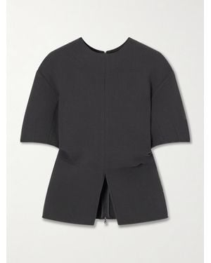 Tibi Wool-Crepe Top - Black